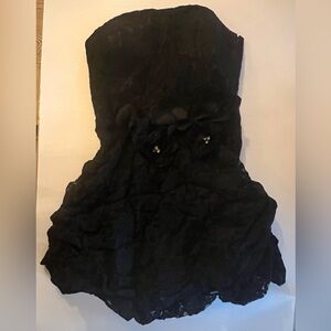 Lace  midi black dress